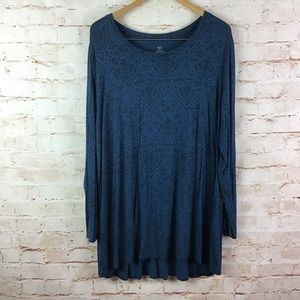 Soma womens blue tunic top xl